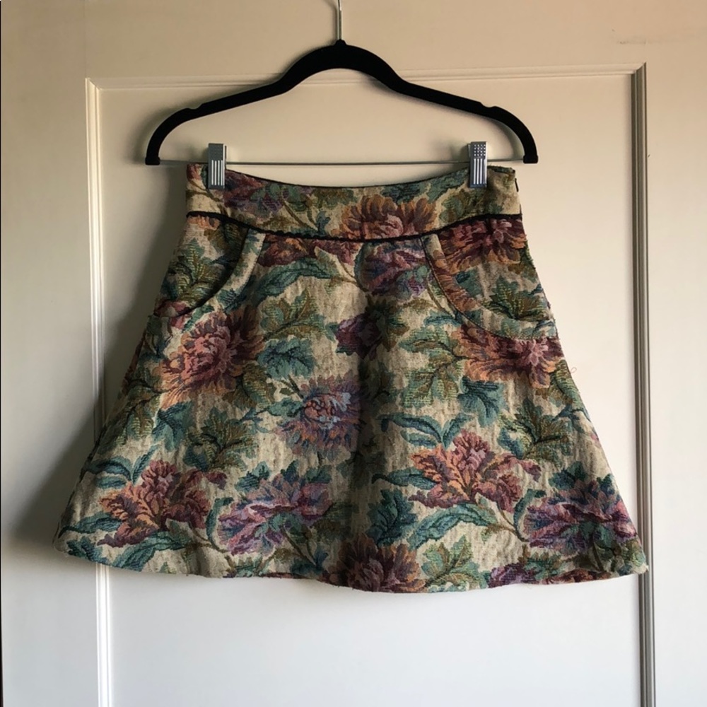 Free People Floral Print Mini Skirt